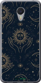 Чехол на Meizu M3 Note Celestial Harmony: Sun & Moon Gold Mystic Pattern "6778t-256-70447"