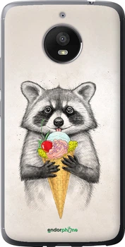 Чехол на Motorola Moto E4 Plus Енотик с мороженым "4602u-1000-70447"
