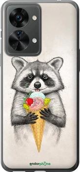 Чохол на OnePlus Nord 2T Енотик з морозивом "4602u-2640-70447"