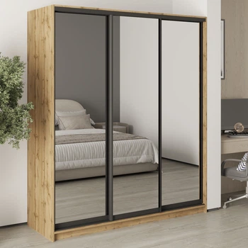 Шкаф-купе трехдверный MebelStar Комбо BG 3 Зеркала 180x60x210 см Дуб тахо (MBS-9398)