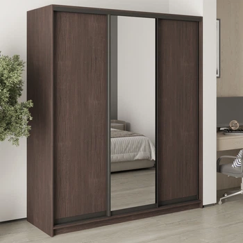 Шкаф-купе трехдверный MebelStar Уни BG 2ДСП/Зеркало 180x60x210 см Дуб ристрето (MBS-8145)