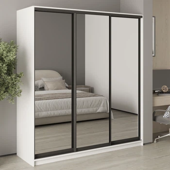 Шкаф-купе трехдверный MebelStar Стандарт BG 3 Зеркала 190x60x210 см Аляска белая (MBS-8443)