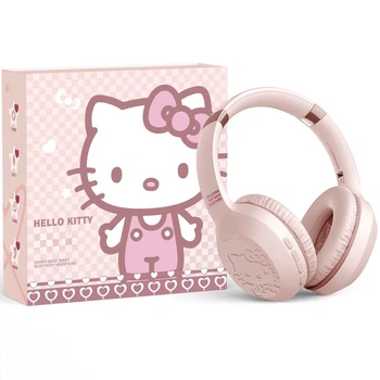 Дитячі бездротові накладні навушники Hello Kitty рожеві