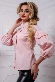 Жіноча блуза з рюшами та вишивкою Seventeen XL Рожевий (2000000099446)