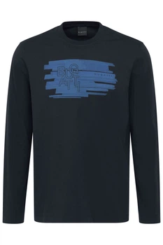 Мужская футболка длинный рукав Bugatti, 65042B/390 8330 синий 3XL