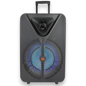 Портативна Bluetooth колонка на колесах SPS ZQS15123 Black 40 Вт 3000 мАг LED підсвічування мікрофони TWS USB TF AUX FM Bluetooth акустична система (10381)