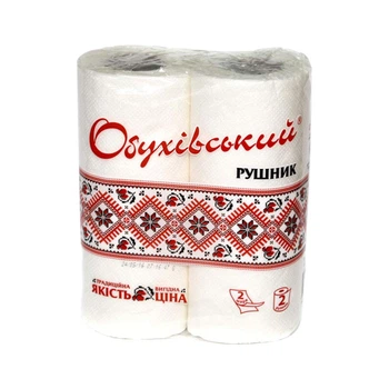 Полотенце бумажное Обуховский двухслойный 2 шт