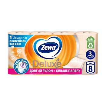 Папір туалетний Zewa Deluxe Персик 8 шт