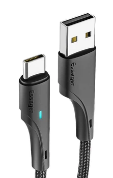Кабель ESSAGER Rousseau USB 2.0 to USB-C 3A 1m Black (EXCT-LS01)