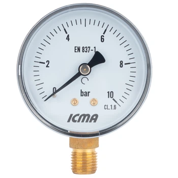 Манометр 0÷10 бар, Ø63, радіальний, 1/4" Icma 244