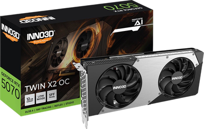 Відеокарта GeForce RTX 5070 12GB Inno3D Twin X2 OC (N50702-12D7X-195064N)