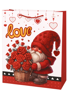 Подарунковий пакет до дня закоханих Love You R98086-M 26х32х10 см Різнокольоровий