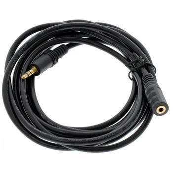 Кабель AUX Audio TRS 3.5 мм M/F длинна 5м удлинитель для аудиоустройств Чёрный (B00344)