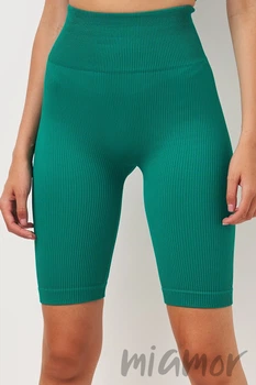 Велосипедки-шорти безшовні в рубчик GIULIA TRACKS RIB SHAPE EMERALD L/XL Смарагдові