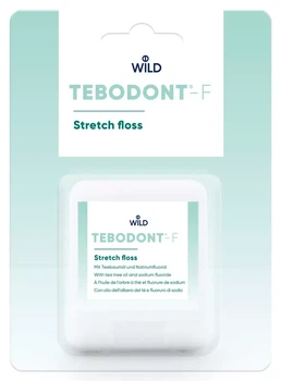 Зубна нитка TEBODONT-F з олією чайного дерева (Melaleuca Alternifolia) та фторидом натрію, 50 м