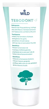 Зубна паста TEBODONT-F з олією чайного дерева (Melaleuca Alternifolia) та фторидом, проти карієсу, зміцнює ясна, 75 мл