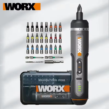 Акумуляторна викрутка Worx WX242 4V 2000mAh + 30 біт, 320 об/хв, 8 Нм, USB-C, 6.35 мм, LED, реверс