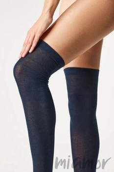 Високі Гольфи-Заколінки бавовняні Milena 0293.001 Classic cotton 37-41 Темно-сині