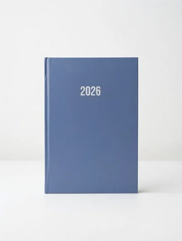 Ежедневник-календарь crelando Buchkalender A5 2026 320 страниц голубой FSC с читаемыми лентами