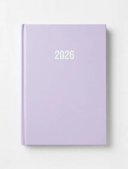 Ежедневник-календарь crelando Buchkalender A5 2026 320 страниц фиолетовый FSC с читаемыми лентами