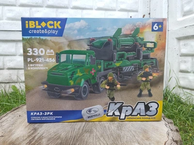 Конструктор IBLOCK PL-921-456 Армия ВСУ КрАЗ ЗРК, 330 деталей, 2 фигурки