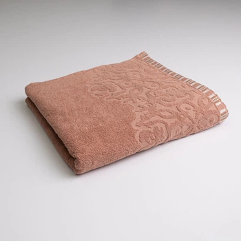 Полотенце махровое для душа с орнаментом GM Textile 70х140см 400г/м2 (Бежевый)