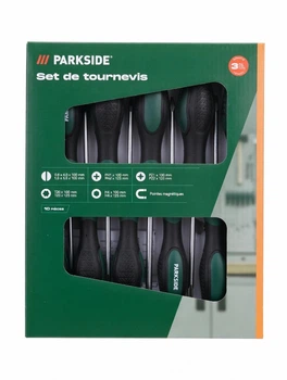 Профессиональный набор отверток Parkside 10 шт - магнитные, антискользящие ручки (SL, PH, PZ, Torx, Hex)