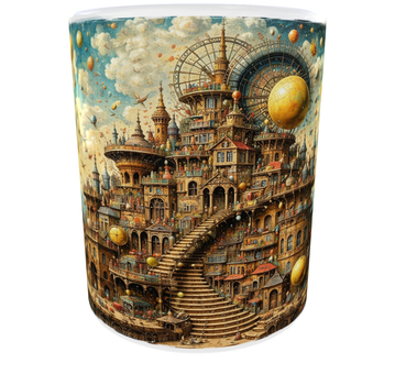Подарочная керамическая кружка Art Collection 330 мл (белая)— магический реализм, сюрреализм, фантастическое искусство | Премиум дизайнерская кружка