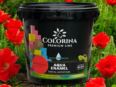 Краска акриловая без запаха Colorina AQUA ENAMEL 2 л красный мак