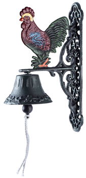 Ozdobny żeliwny dzwonek Kadax Greux z kogutem (5903699496510)