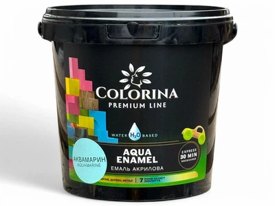Краска акриловая без запаха Colorina AQUA ENAMEL 0,9 л аквамарин