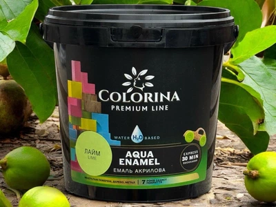 Краска акриловая без запаха Colorina AQUA ENAMEL 0,9 л лайм