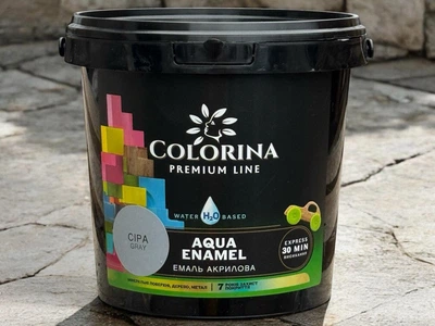 Краска акриловая без запаха Colorina AQUA ENAMEL 0,9 л серая