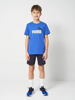Дитячий літній комплект (футболка + шорти) Puma Essentials 2 Color No.1 Logo 68629850 134-140 см Royal Sapphire (4069161982705)