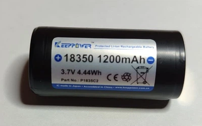 Аккумулятор 18350 KeepPower P1835C2 1200mAh 10А Li-ION с защитой