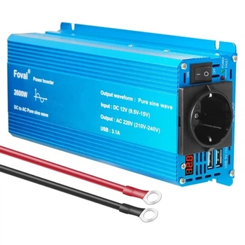 Інвертор Чистий синус Foval 2600W 12V-220V для котла, насоса, холодильника, TV