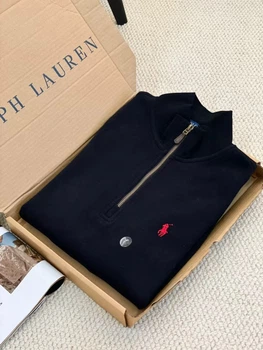 Кофта Polo Ralph Lauren 1/3 zip (напівзамок) розмір S чорний колір