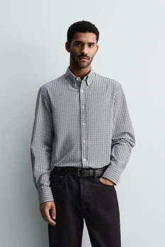 Сорочка Zara оксфорд сірий 0975/495/043 L