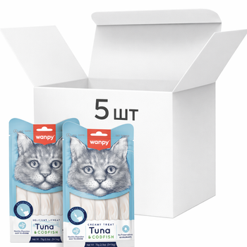 Жидкое лакомство для котов Wanpy Creamy Lickable Treats Tuna & Codfish (RA-535)