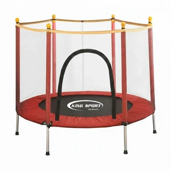 Батут-манеж детский 140 см King Sport RED с сеткой (красный)