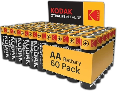 Батарейки Kodak Xtralife AA, 60 шт., щелочные батарейки LR06 1,5 В, срок годности 10 лет