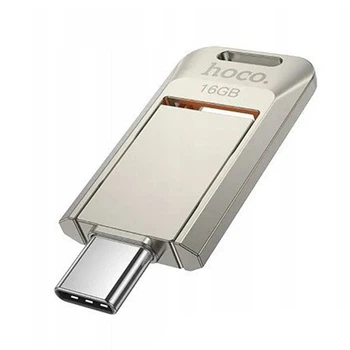 Hoco UD17 USB флеш накопичувач 16GB металевий Type-C сріблястий для зберігання даних