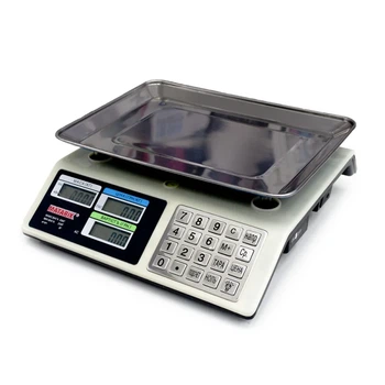 Торговые весы MATARIX MX-414 S MB 50кг белые с аккумулятором 6В точность 5г корпус из пластика и стали