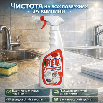 Універсальний спрей для збирання RED Clean Universale 500 мл засіб для кухні та ванної видалення забруднень