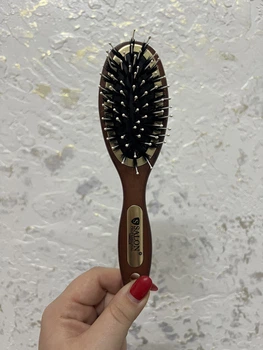 Расческа для волос деревянная мягкая с комбинированной щетиной Salon Professional 7696 CLG