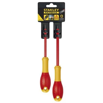 Набір викруток електрика STANLEY "FatMax VDE 1000v" із ізольованим жалом, 2 штуки: Ph1х100 мм; Ph2х125 мм. (FMHT0-62648)