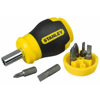 Викрутка - набір STANLEY "Multibit Stubby", L=95мм, 6 біт: Ph1, Ph2; Pz1, Pz2; SL 4.5 і 6мм. (0-66-357)