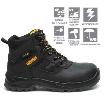 Обувь робоча DeWALT, DOUGLAS, клас захисту S3 WR SRC HRO, розмір 43, вага 1,55 кг (DWF50232-101-9)