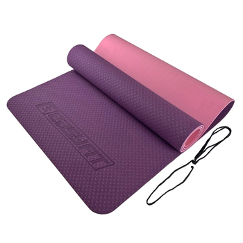 Коврик для йоги, пилатеса и фитнеса EasyFit EF-1924-VP, противоскользящий, TPE, Фиолетовый, 183×61×0,6 см.
