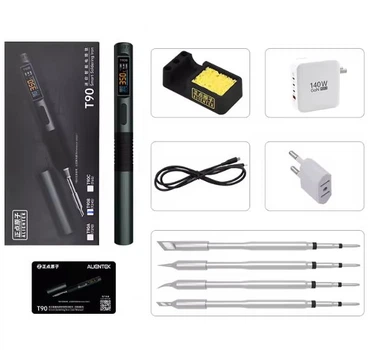 Паяльник ALIENTEK T90B USB Type-C 140W + 3жала PD/QC 9–28V с интеллектуальным управлением